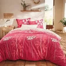 Parure de lit fleurie rose fuchsia et blanc — vue 1
