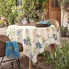 Nappe écrue motif fleurs des prés — vue 1