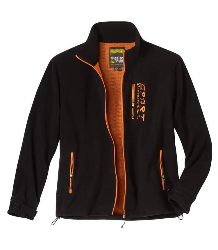 Veste polaire homme noire et orange — vue 1